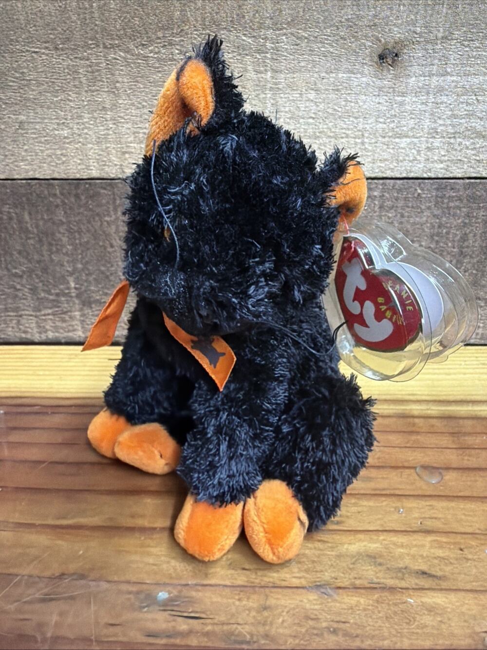 TY Beanie Baby FRAIDY the Black and Orange Cat Halloween With Tags